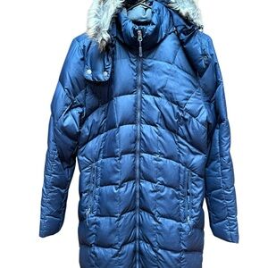 Eddie Bauer Navy 650 Down jacket with hood